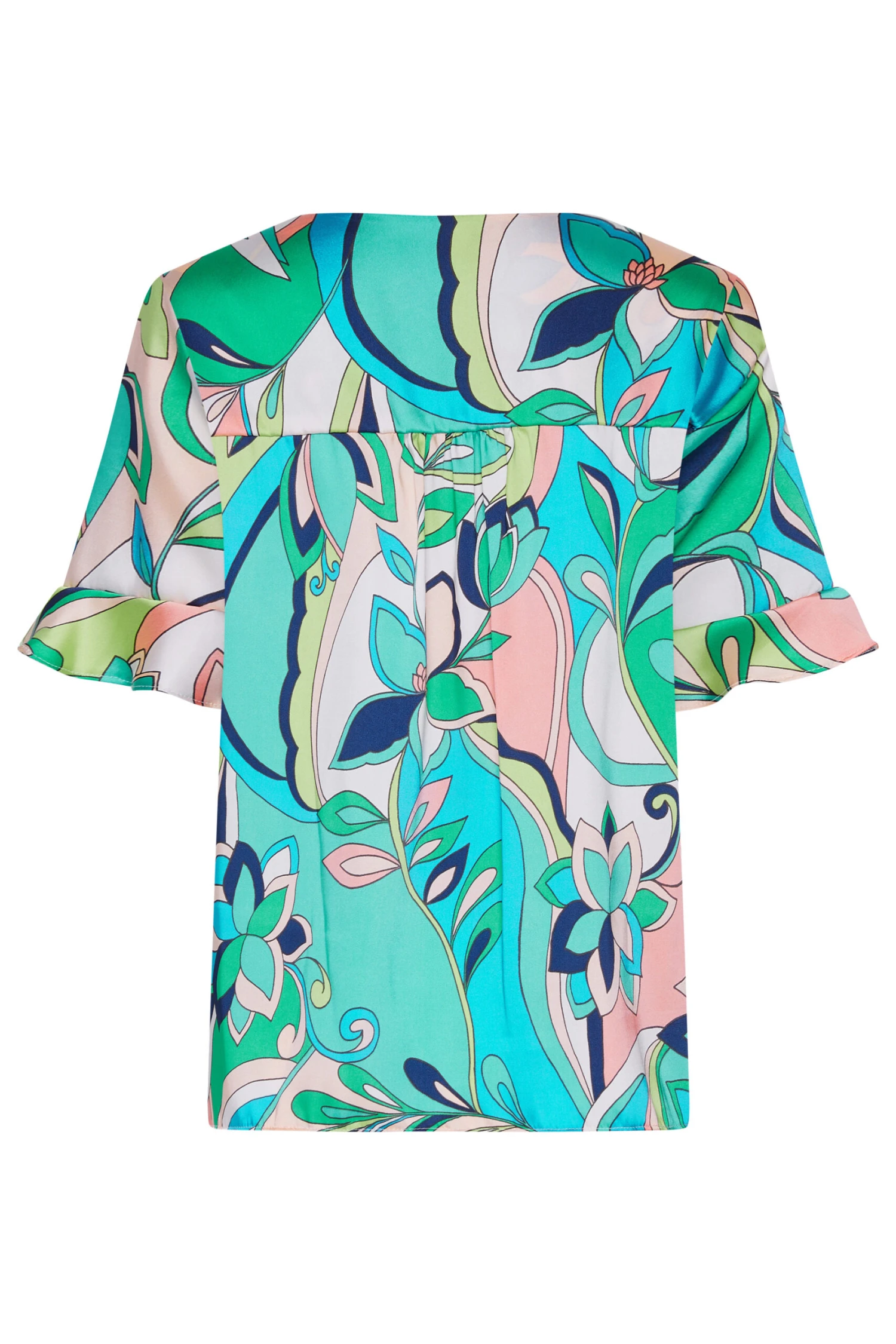 M&Co Blue Geometric Print Satin Blouse 7 M&Co Blue Geometric Print Satin Blouse - Image 7