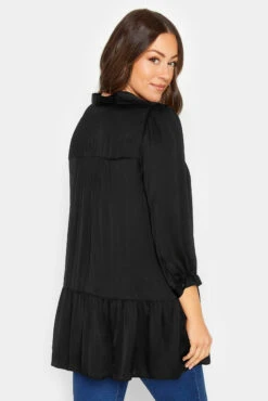 M&Co Black Satin Frill Hem Shirt -M&Co Sales Store 9971487f e59f 48 550439 C scaled