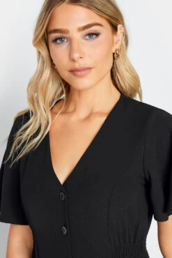 M&Co Black Shirred Waist Button Through Midi Dress 10 M&Co Black Shirred Waist Button Through Midi Dress -M&Co Sales Store 99d3cad5 f358 40 550414 D scaled