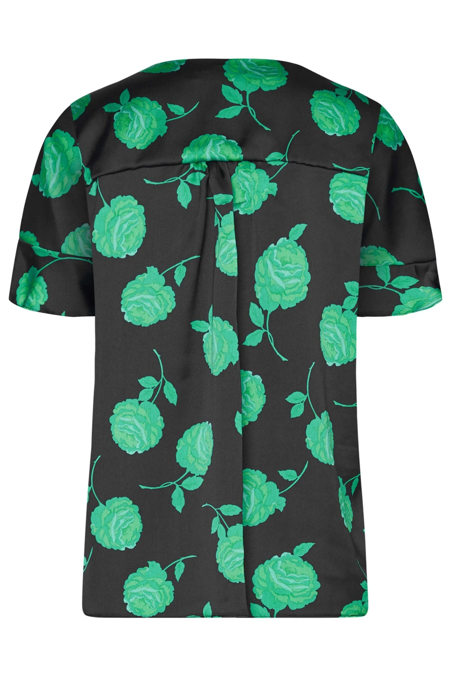 M&Co Black & Green Floral Print Frill Sleeve Blouse 7 M&Co Black & Green Floral Print Frill Sleeve Blouse - Image 7