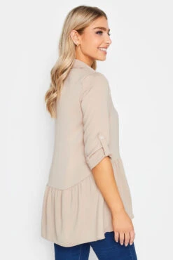 M&Co Beige Brown Frill Hem Shirt -M&Co Sales Store 9acbd50d 750e 48 550042 C scaled