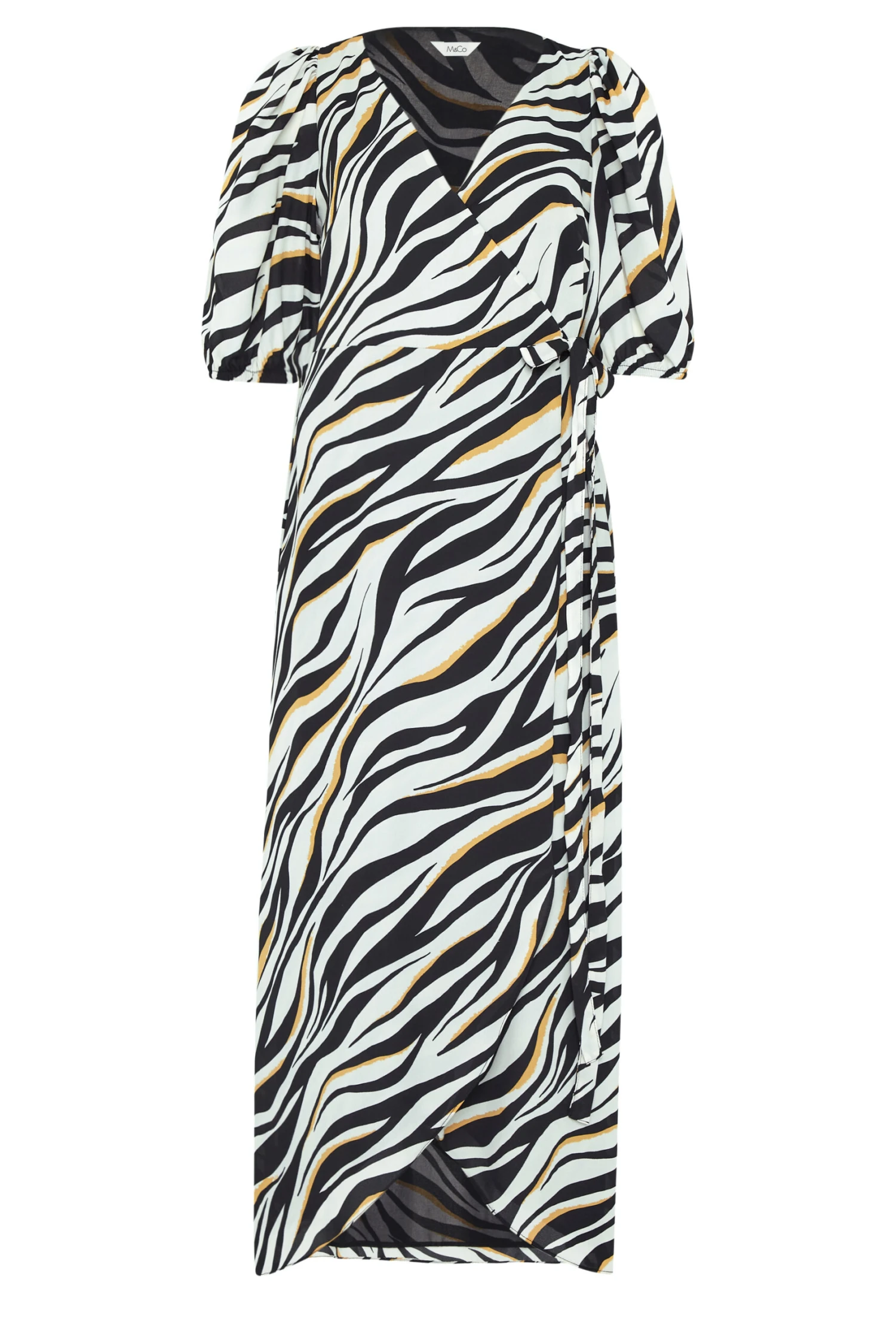 M&Co Black Zebra Print Wrap Dress 6 M&Co Black Zebra Print Wrap Dress - Image 6