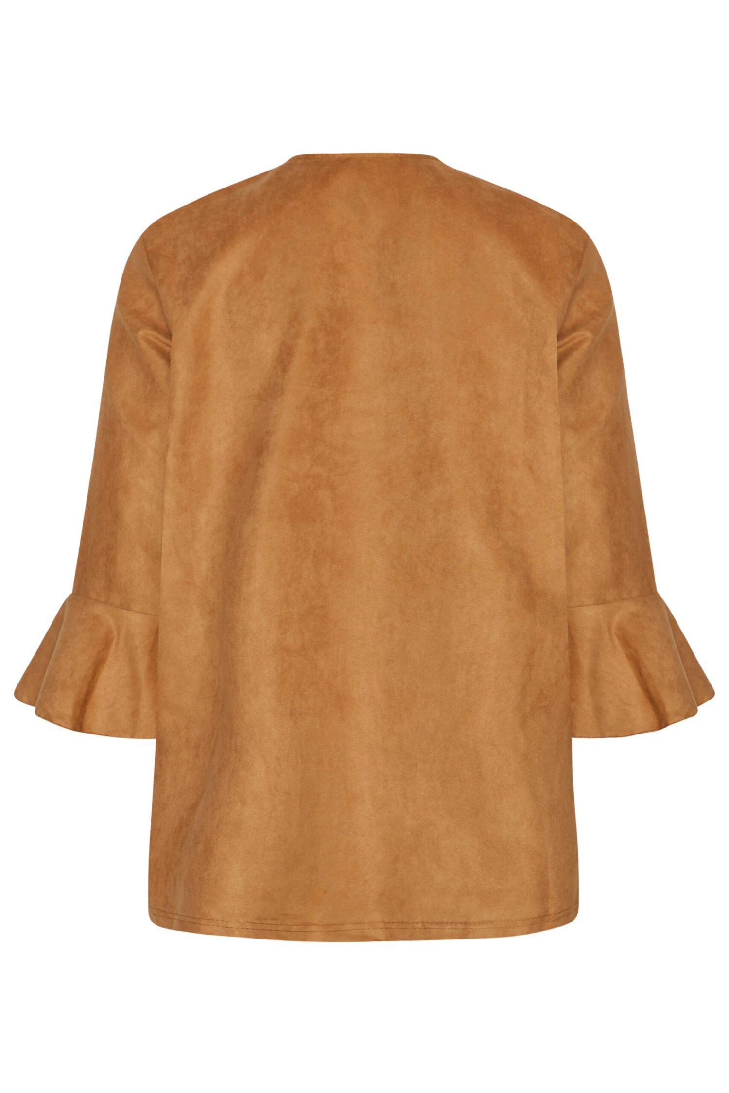 M&Co Tawny Brown Suedette Waterfall Jacket 7 M&Co Tawny Brown Suedette Waterfall Jacket - Image 7