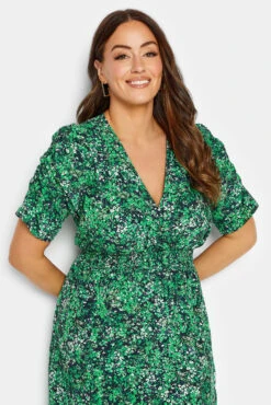 M&Co Green Floral Print Shirred Waist Midi Dress -M&Co Sales Store 9b81d477 610c 4d 550406 D scaled