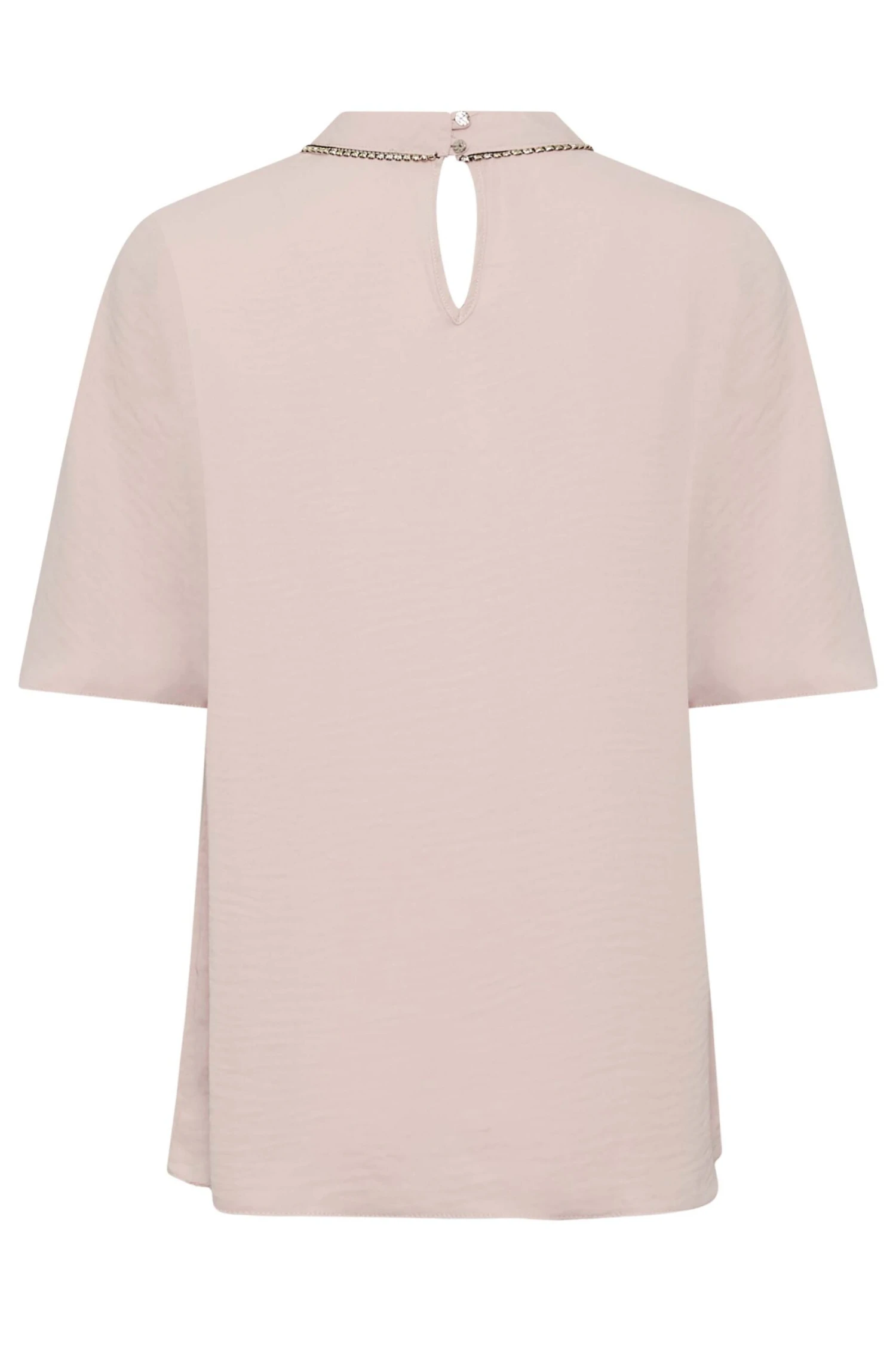 M&Co Pink Embellished Neck Keyhole Blouse 7 M&Co Pink Embellished Neck Keyhole Blouse - Image 7