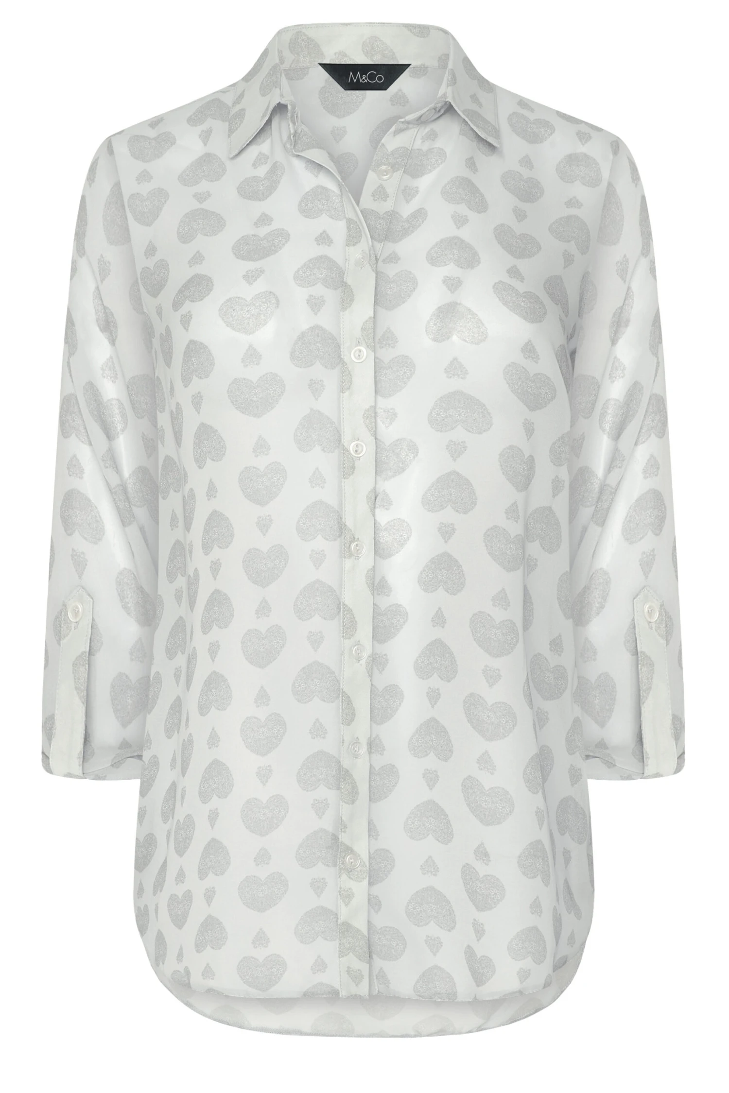 M&Co Natural Heart Tab Sleeve Detail Shirt 6 M&Co Natural Heart Tab Sleeve Detail Shirt - Image 6