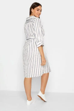 M&Co White & Navy Blue Stripe Print Tie Waist Tunic Shirt Dress -M&Co Sales Store 9e2fdce5 9600 4d 550046 C scaled
