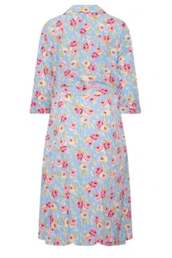 M&Co Blue Floral Print Tie Waist Shirt Dress -M&Co Sales Store 9fa20d17 4171 47 550415 Y scaled