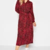 M&Co Red Leopard Print Midaxi Shirt Dress