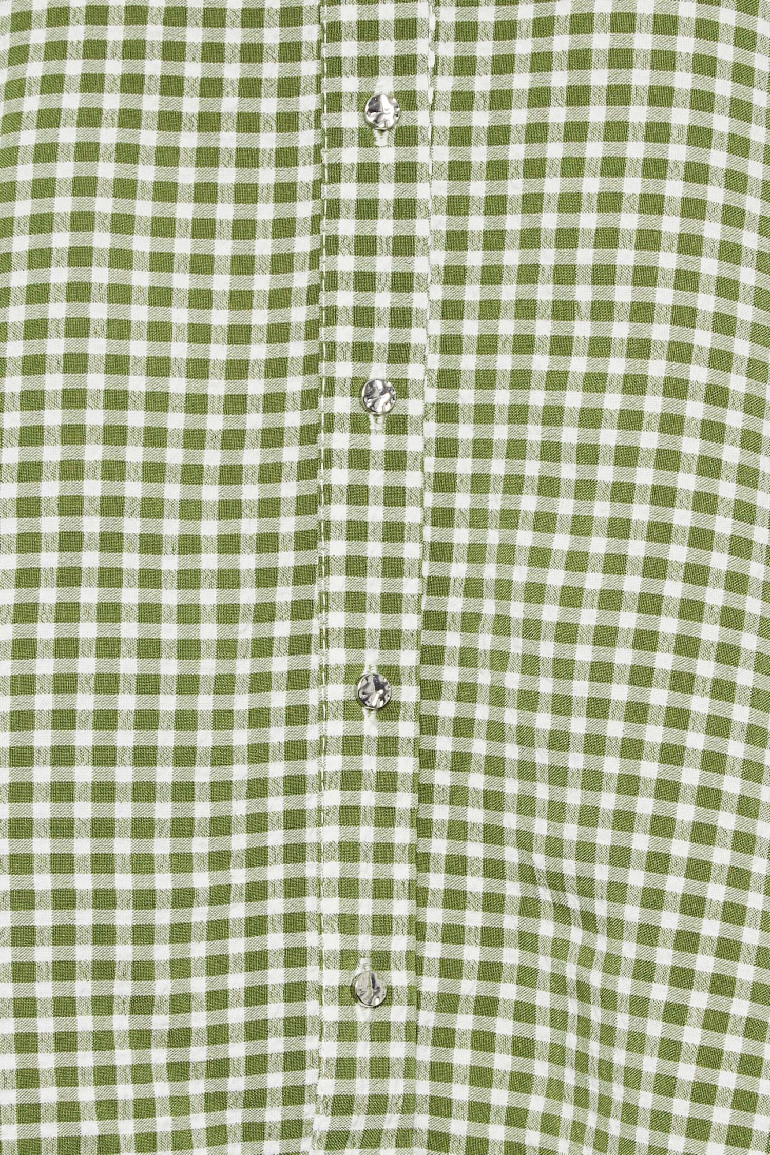 M&Co Khaki Green Gingham Short Sleeve Shirt 5 M&Co Khaki Green Gingham Short Sleeve Shirt - Image 5