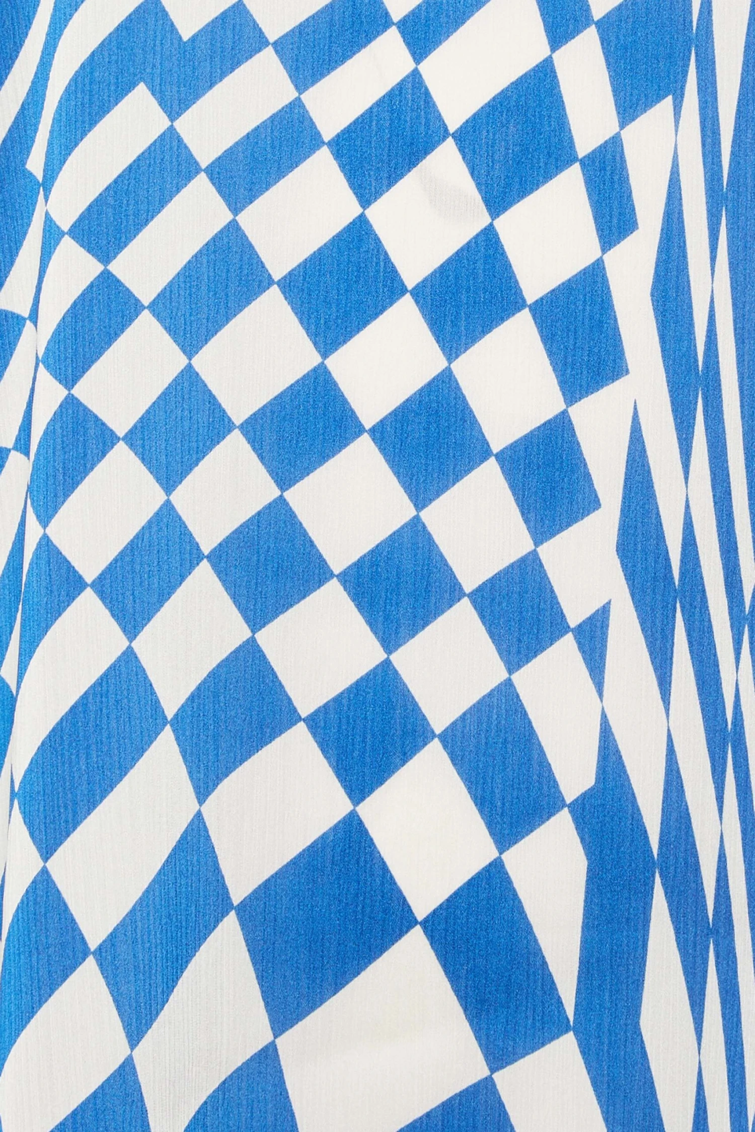 M&Co Blue Abstract Print High Neck Satin Blouse 5 M&Co Blue Abstract Print High Neck Satin Blouse - Image 5