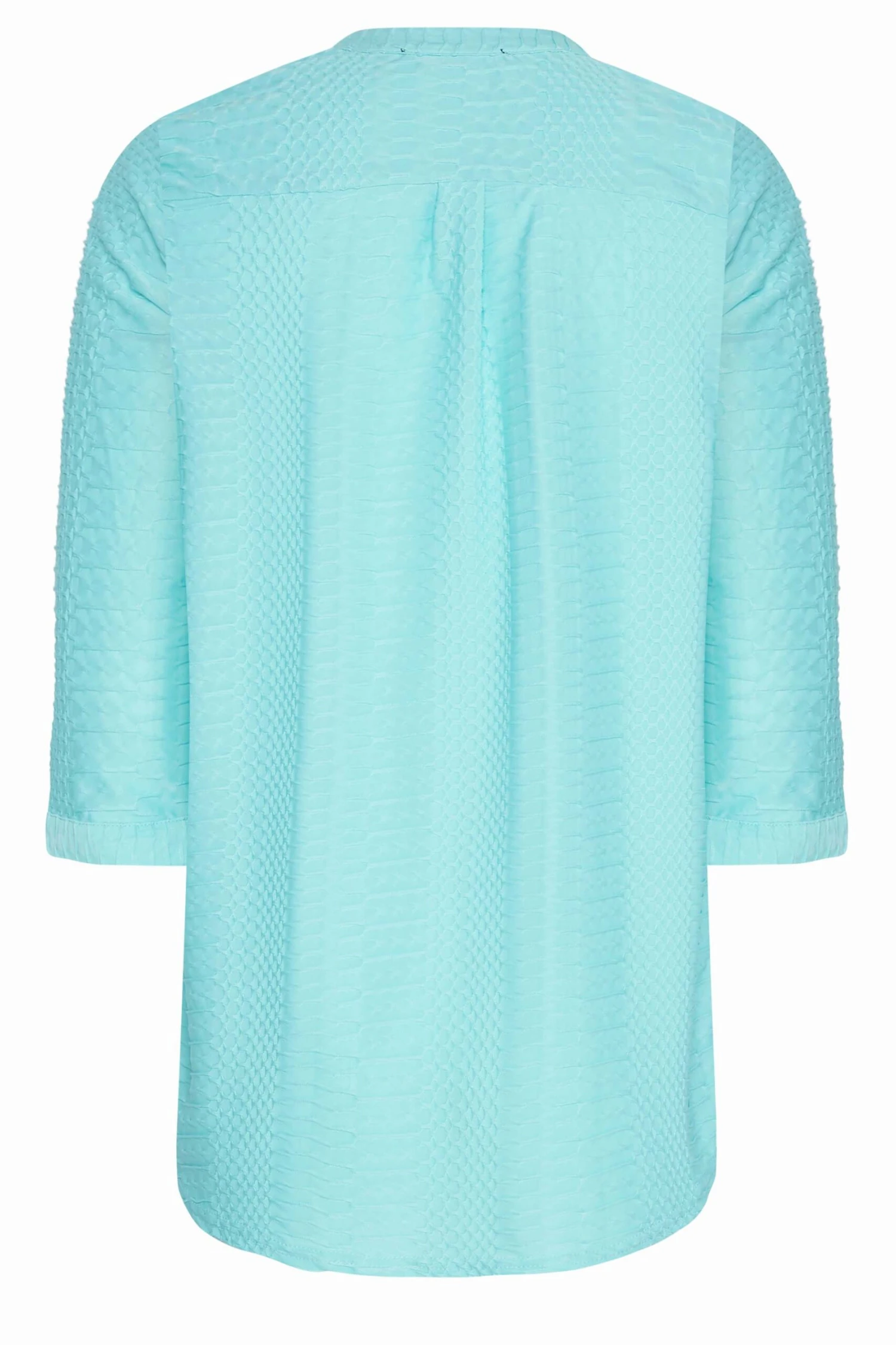 M&Co Blue Textured Placket Shirt 7 M&Co Blue Textured Placket Shirt - Image 7