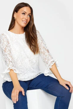 M&Co White Floral Lace Long Sleeve Blouse 10 M&Co White Floral Lace Long Sleeve Blouse -M&Co Sales Store a1605d08 0dda 4d 550088 D scaled