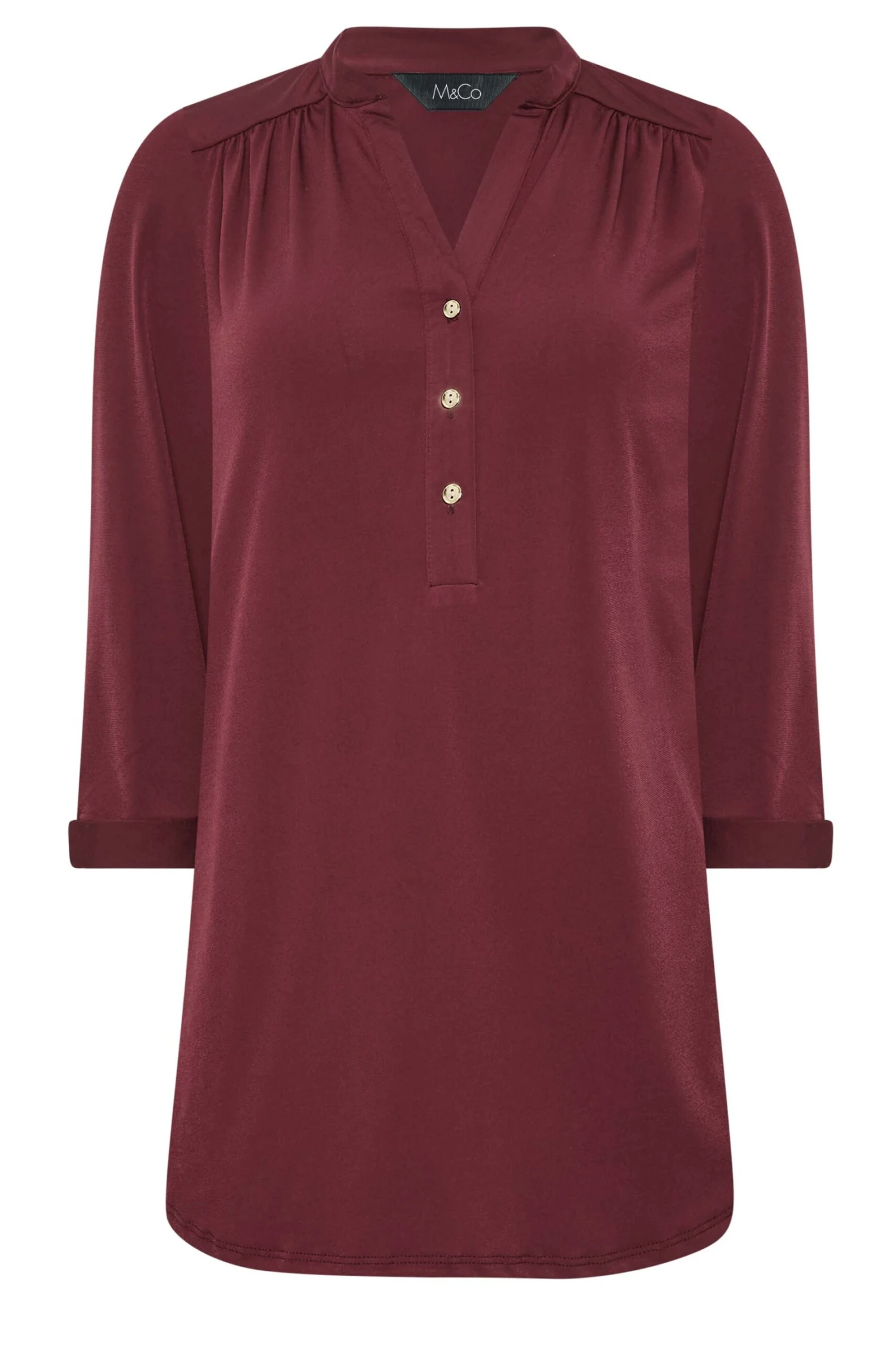 M&Co Purple Half Placket Blouse 6 M&Co Purple Half Placket Blouse - Image 6