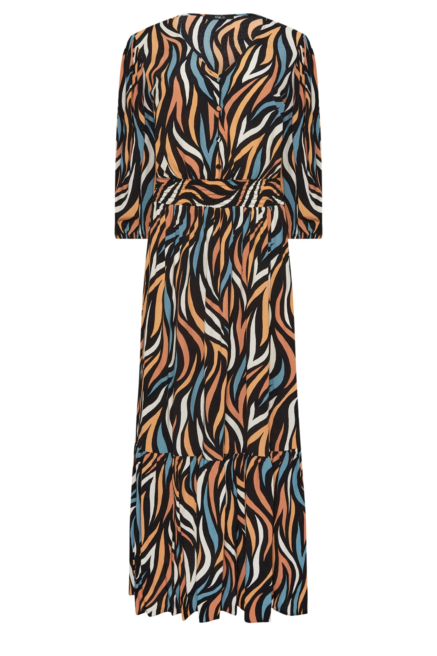 M&Co Black Abstract Print Maxi Dress 6 M&Co Black Abstract Print Maxi Dress - Image 6