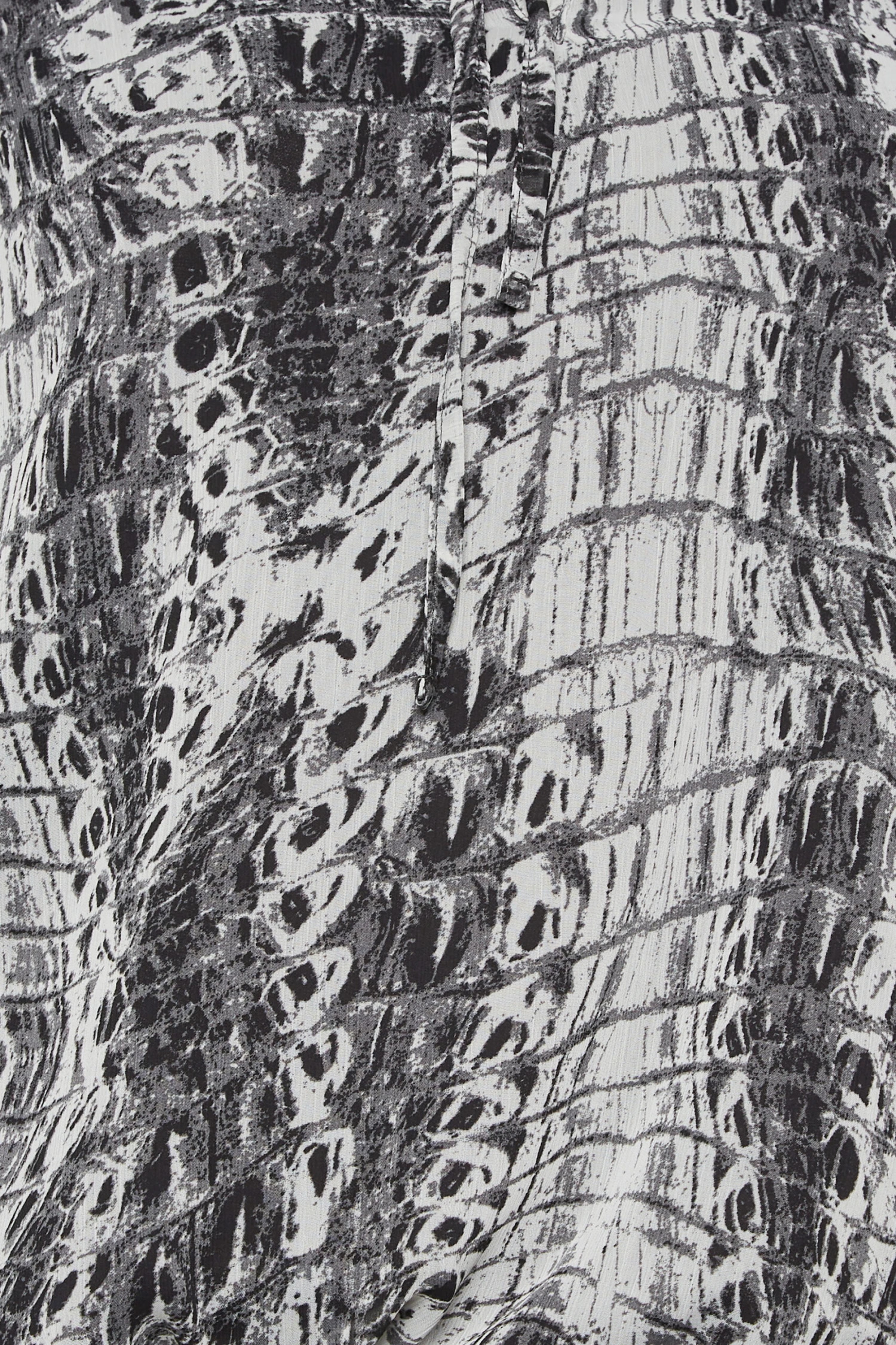 M&Co White Abstract Print Tie Neck Blouse 5 M&Co White Abstract Print Tie Neck Blouse - Image 5