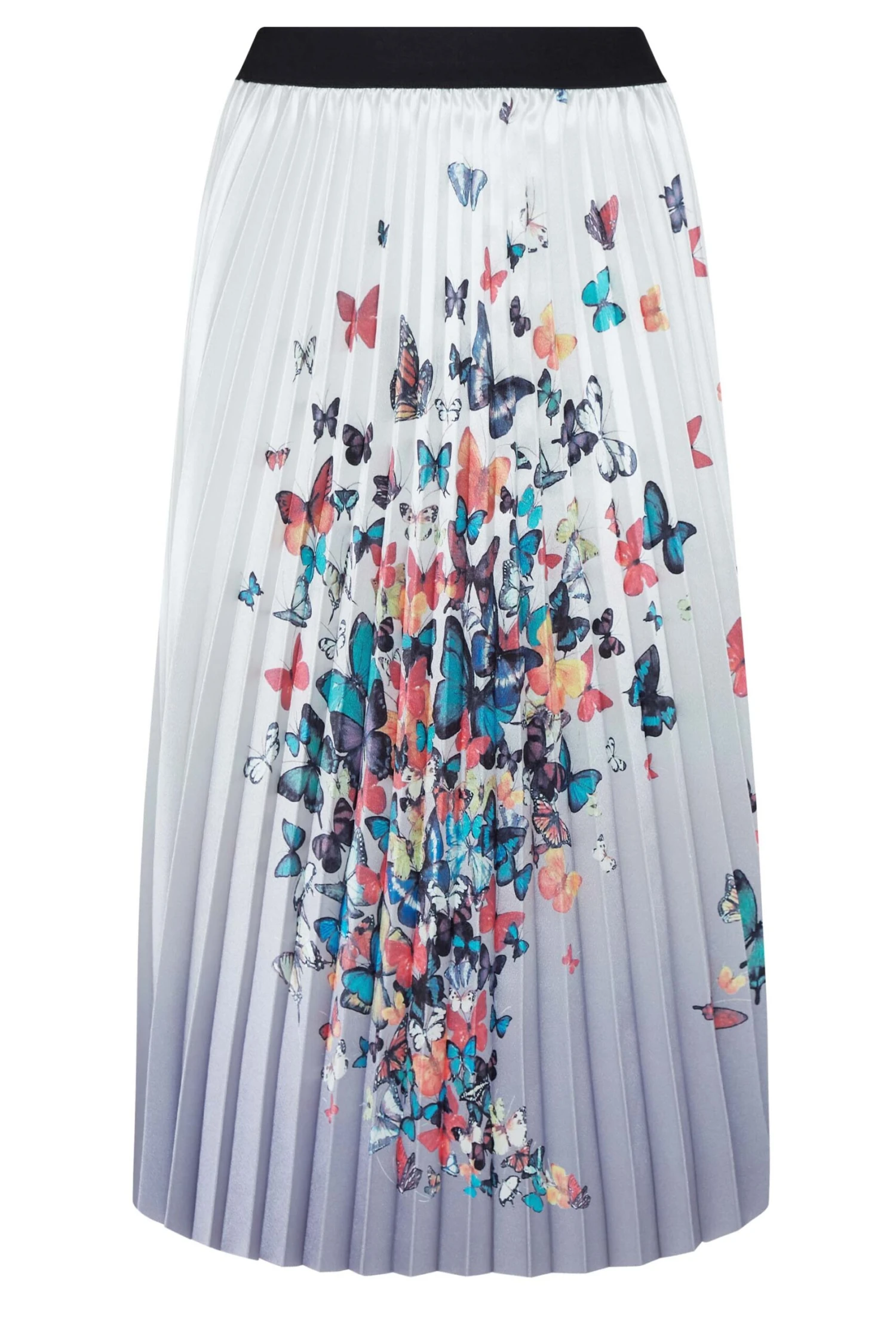 M&Co White Butterfly Print Pleated Midi Skirt 4 M&Co White Butterfly Print Pleated Midi Skirt - Image 4
