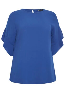 M&Co Cobalt Blue Frill Sleeve Blouse -M&Co Sales Store a480cda1 a577 41 550164 X scaled