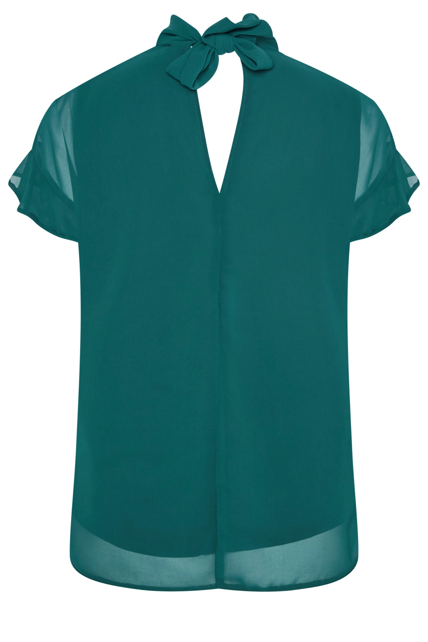 M&Co Green High Neck Frill Sleeve Blouse 7 M&Co Green High Neck Frill Sleeve Blouse - Image 7