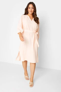 M&Co Light Pink Tie Waist Tunic Dress