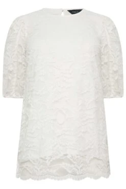 M&Co White Lace Floral Blouse