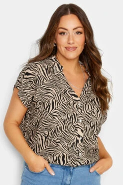 M&CO Brown Zebra Print Shirt