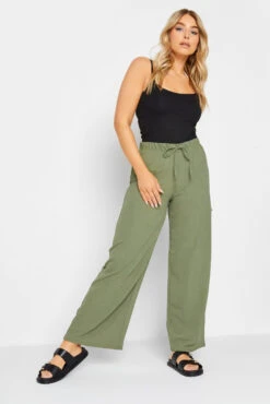 M&Co Khaki Green Crepe Wide Leg Trousers -M&Co Sales Store a7001ae2 fb87 49 500483 C scaled