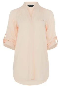 M&Co Pink Tab Sleeve Blouse