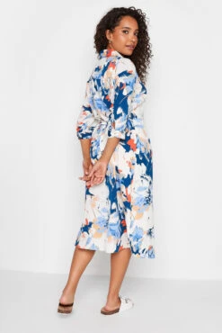 M&Co White & Blue Floral Print Button Through Shirt Dress -M&Co Sales Store a7ccf727 97b3 45 550573 C scaled