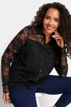 M&Co Black Lace Shirt