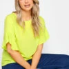 M&Co Yellow Frill Sleeve Blouse