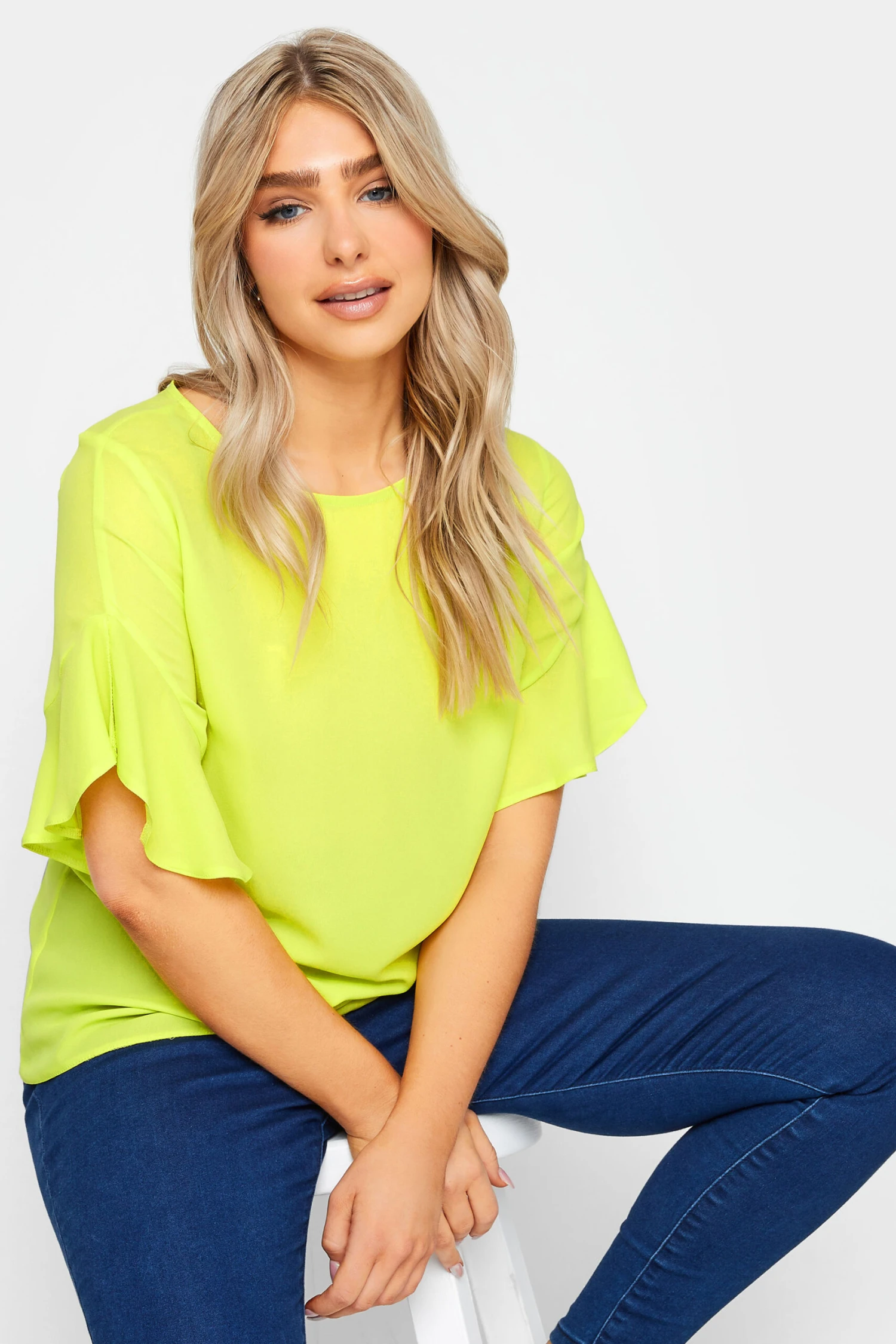 M&Co Yellow Frill Sleeve Blouse 1 M&Co Yellow Frill Sleeve Blouse