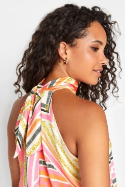 M&Co Pink Scarf Print Halter Neck Blouse -M&Co Sales Store aa05b8af 08da 4e 550594 D scaled