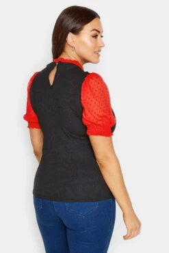 M&Co Black & Red Contrast Sleeve Blouse -M&Co Sales Store aa4606af 4e08 46 550261 C scaled