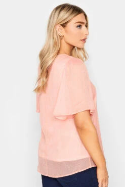 M&Co Pink Shimmer Angel Sleeve Blouse -M&Co Sales Store aab3e5b6 3a1f 40 550627 C scaled