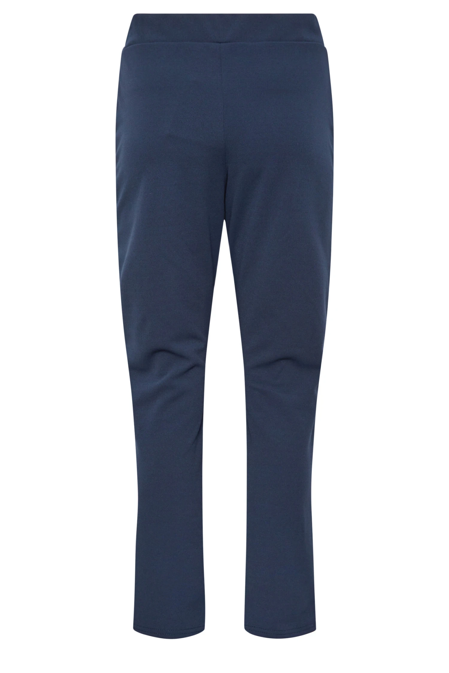 M&Co Navy Blue Stretch Tapered Trousers 4 M&Co Navy Blue Stretch Tapered Trousers - Image 4