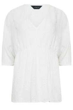 M&Co White Broderie V-Neck Blouse -M&Co Sales Store ab9105ec c855 4d 550486 X scaled