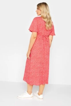 M&Co Red Ditsy Spot Print Midi Button Through Tea Dress -M&Co Sales Store abe496cb e2ae 43 550680 D scaled