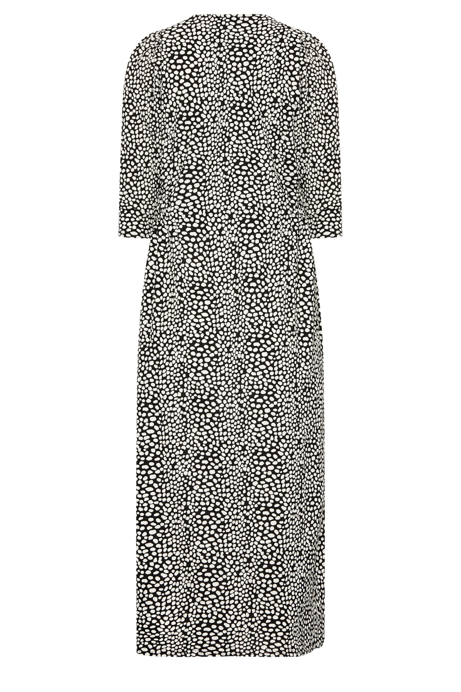 M&Co Black Spot Print Button Through Midaxi Dress 7 M&Co Black Spot Print Button Through Midaxi Dress - Image 7