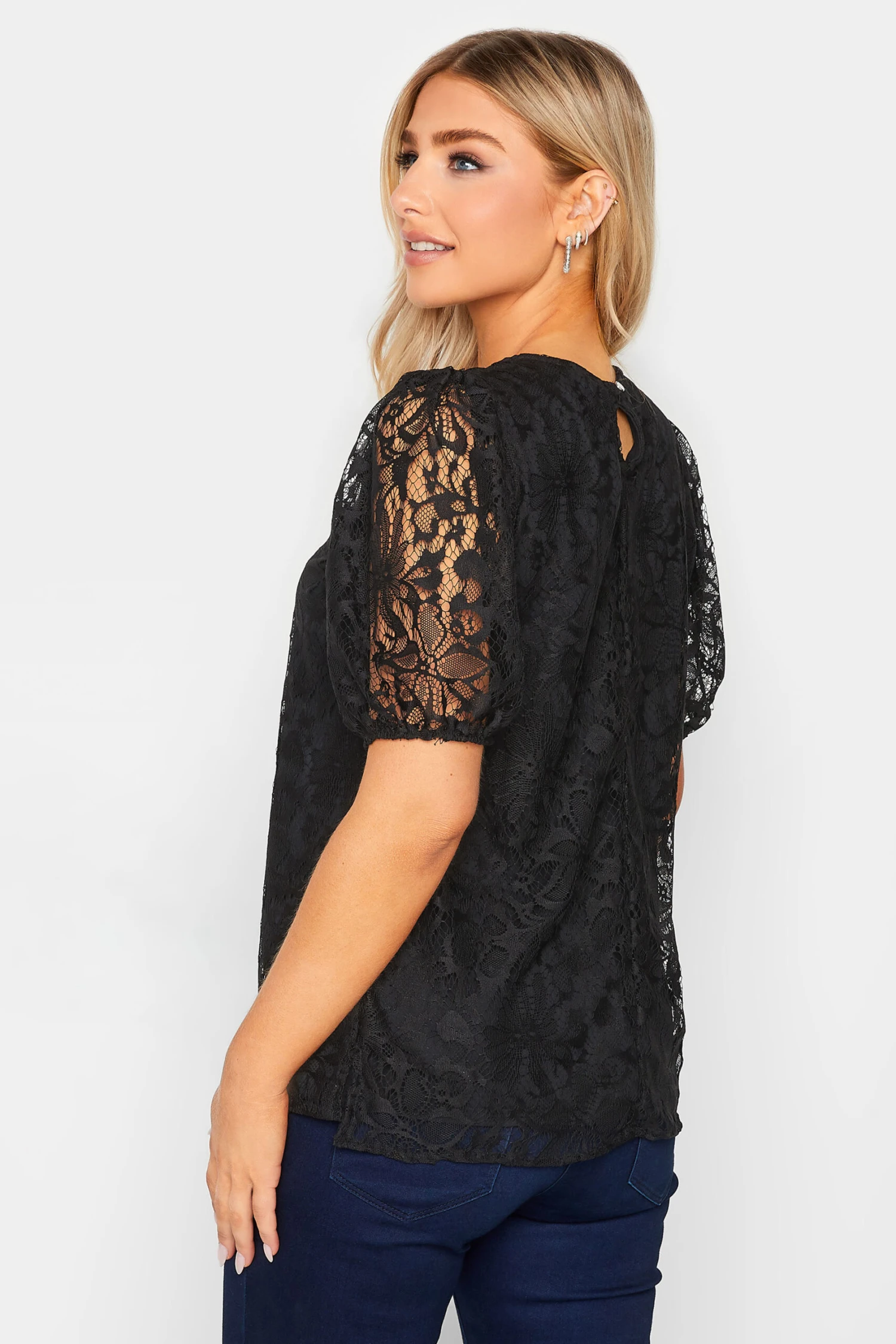 M&Co Black Lace Floral Blouse 3 M&Co Black Lace Floral Blouse - Image 3