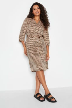 M&Co Orange Geometric Print Tunic Dress