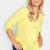 M&Co Yellow Statement Button Tab Sleeve Shirt
