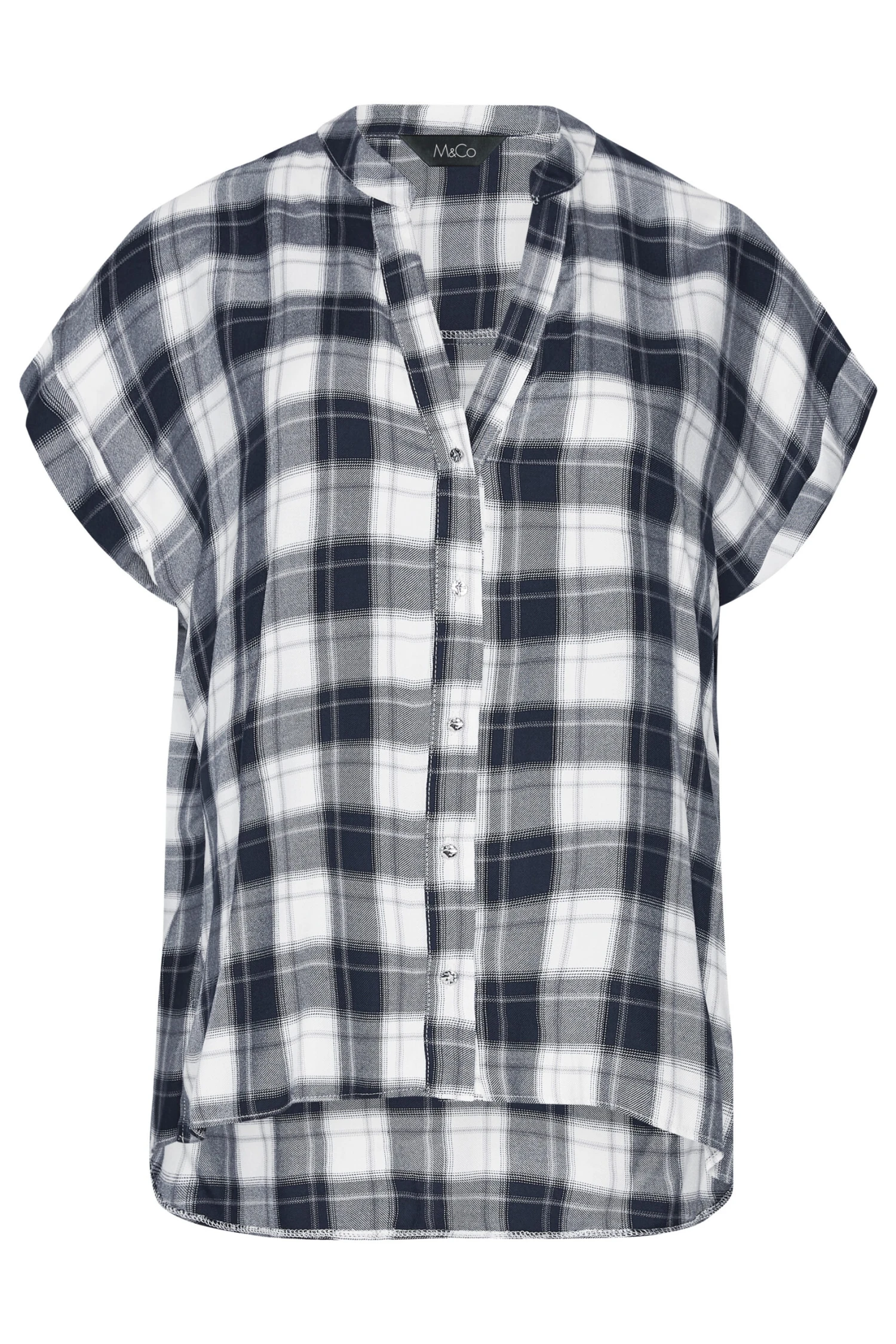 M&Co Blue Check Print Shirt 6 M&Co Blue Check Print Shirt - Image 6