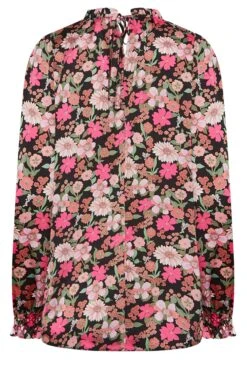 M&Co Black Floral Print Frill Neck Blouse -M&Co Sales Store b0b628d5 1f98 4e 550568 Y scaled