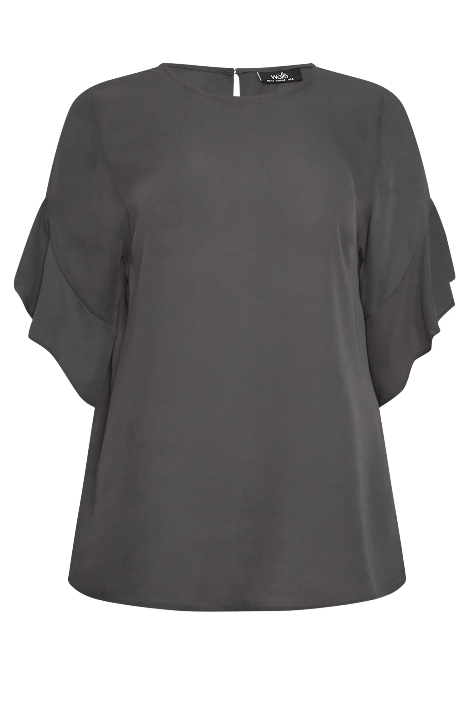 M&Co Slate Grey Frill Sleeve Blouse 6 M&Co Slate Grey Frill Sleeve Blouse - Image 6