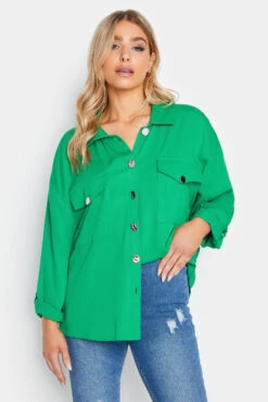 M&Co Forest Green Button Tunic Shirt