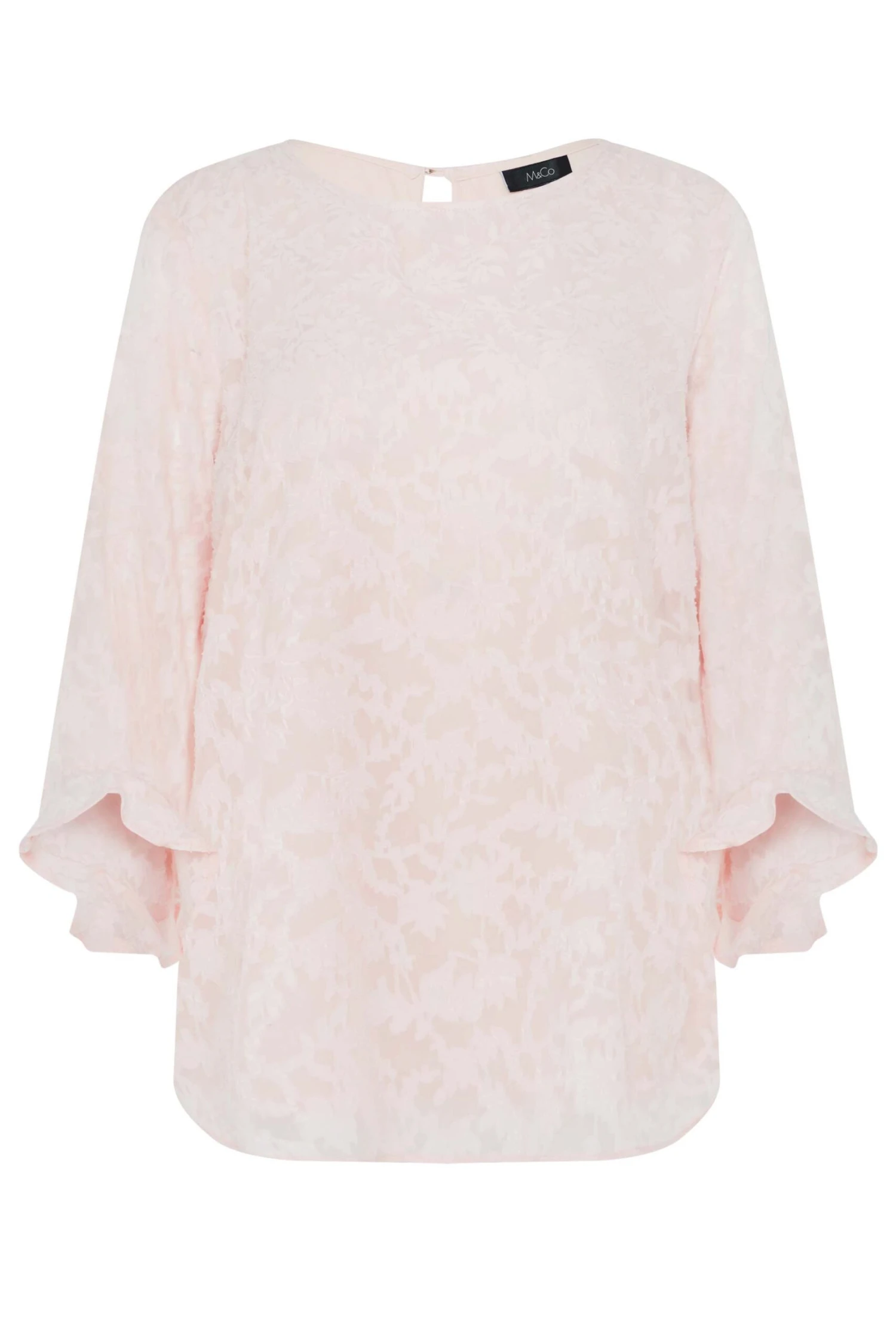 M&Co Pink Burnout Frill Sleeve Top 6 M&Co Pink Burnout Frill Sleeve Top - Image 6