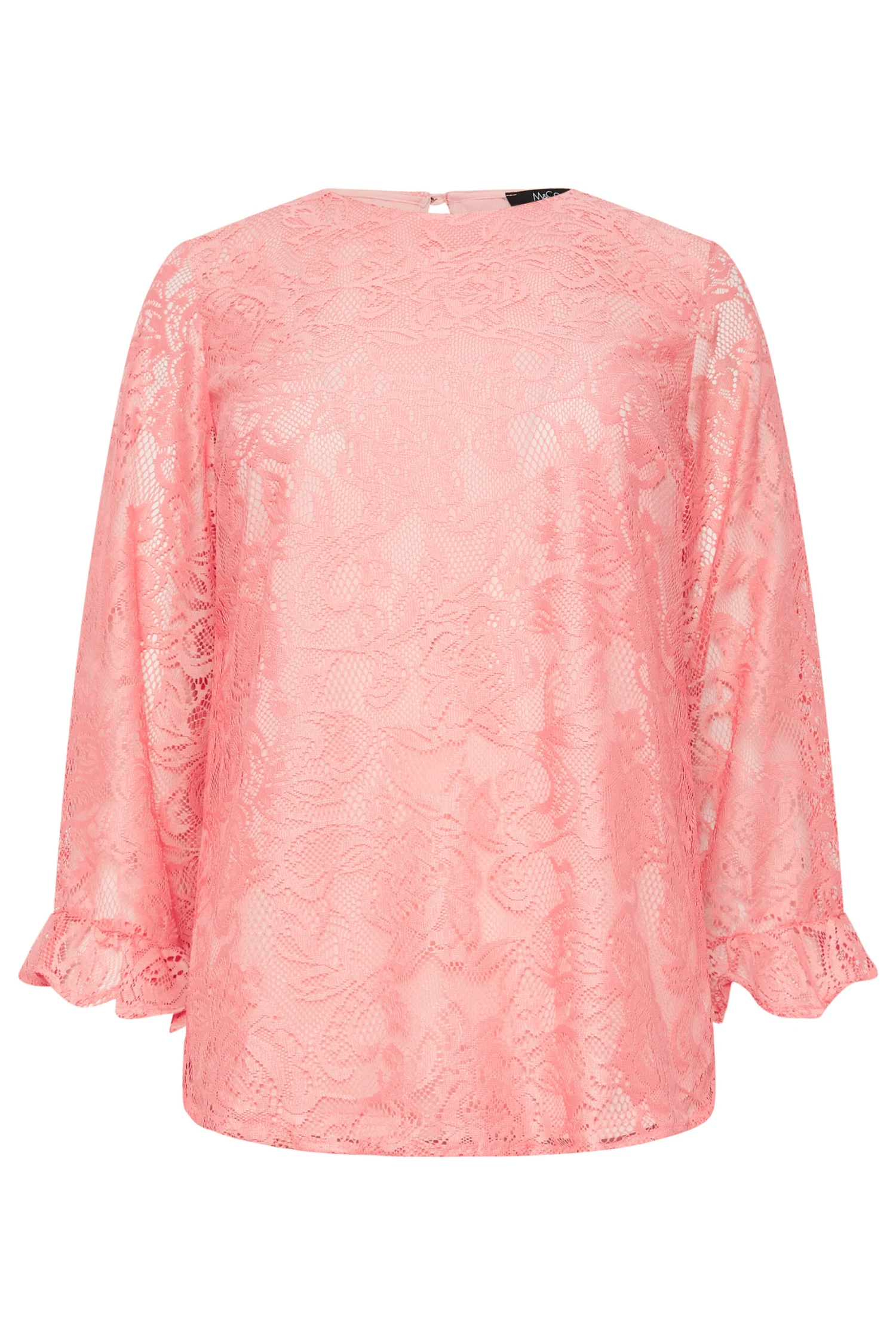 M&Co Light Pink Floral Lace Long Sleeve Blouse 6 M&Co Light Pink Floral Lace Long Sleeve Blouse - Image 6