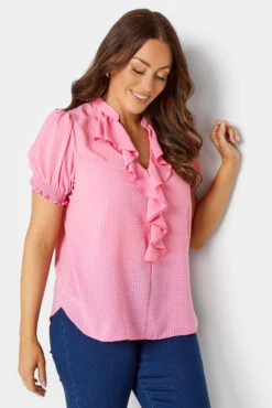 M&Co Pink Check Frill Blouse 10 M&Co Pink Check Frill Blouse -M&Co Sales Store b3ec6446 cb65 45 550367 D scaled