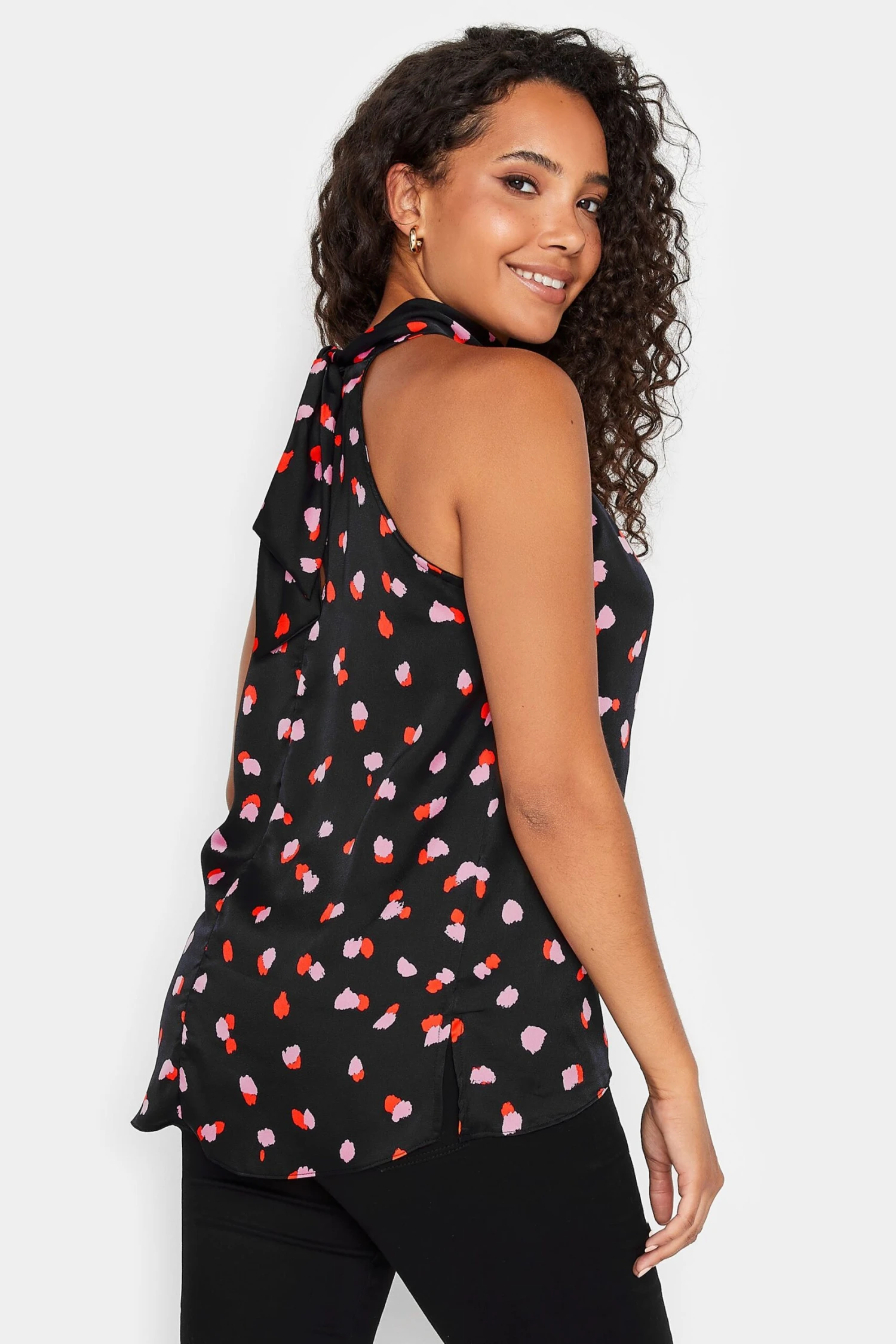 M&Co Black Spot Print Halterneck Blouse 3 M&Co Black Spot Print Halterneck Blouse - Image 3